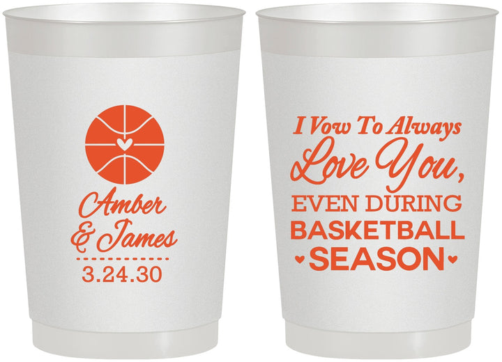 Personalized Wedding 22 oz Frosted Cups - Basketball | 304