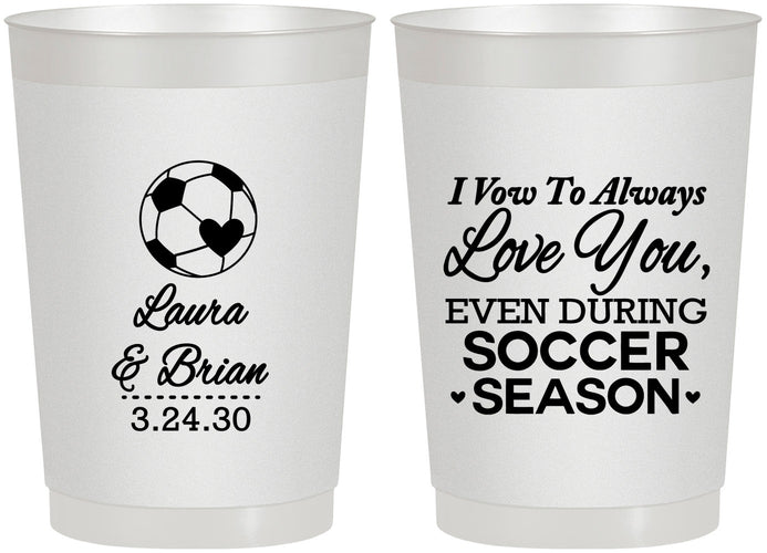 Personalized Wedding 22 oz Frosted Cups - Soccer | 307