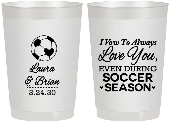 Personalized Wedding 22 oz Frosted Cups - Soccer | 307
