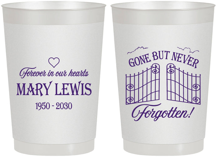 Personalized Memorial 22 oz Frosted Cups - Gone But Never Forgotten | 310001