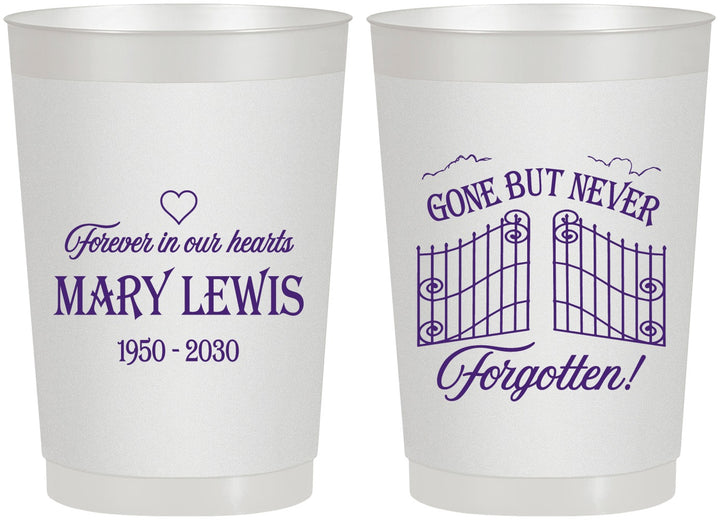 Personalized Memorial 22 oz Frosted Cups - Gone But Never Forgotten | 310001