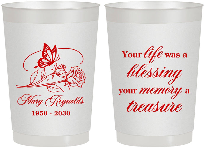 Personalized Memorial 22 oz Frosted Cups - Life Blessing Memory | 310005