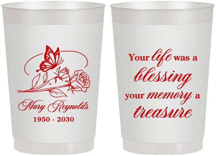 Personalized Memorial 22 oz Frosted Cups - Life Blessing Memory | 310005