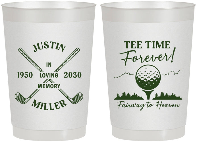 Personalized Memorial 22 oz Frosted Cups - Fairway To Heavens | 310007