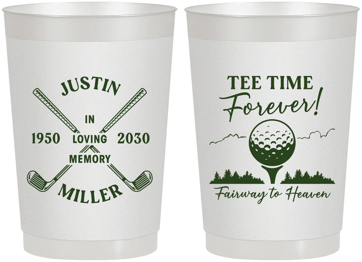 Personalized Memorial 22 oz Frosted Cups - Fairway To Heavens | 310007