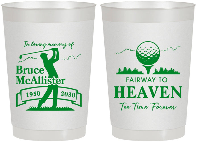 Personalized Memorial 22 oz Frosted Cups - Fairway To Heavens | 310008