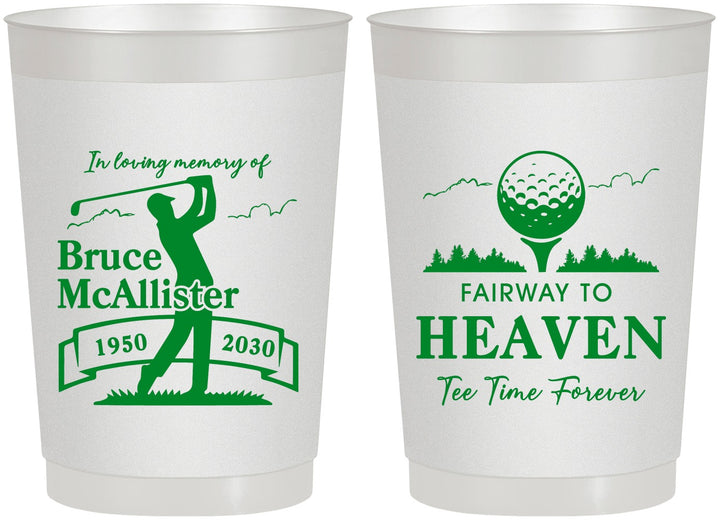 Personalized Memorial 22 oz Frosted Cups - Fairway To Heavens | 310008