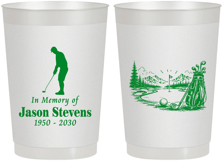Personalized Memorial 22 oz Frosted Cups - Heavens Finest Fairways | 310009