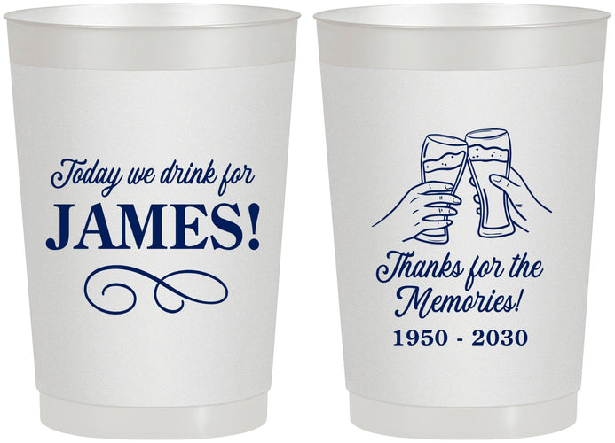 Personalized Memorial 22 oz Frosted Cups - Thanks For The Memories | 310011