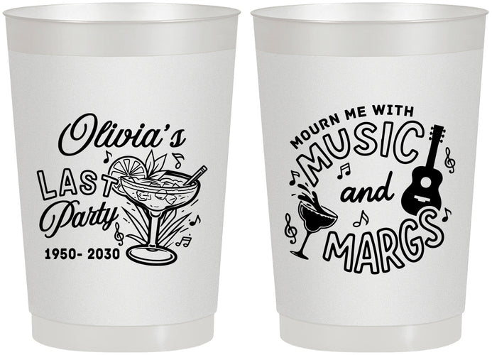 Personalized Memorial 22 oz Frosted Cups - Mourn Me With Music | 310012
