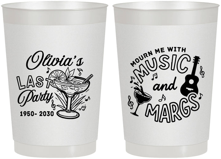Personalized Memorial 22 oz Frosted Cups - Mourn Me With Music | 310012
