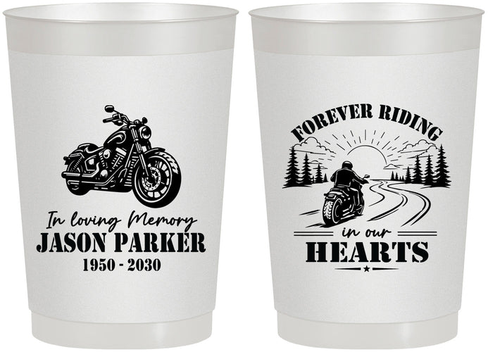 Personalized Memorial 22 oz Frosted Cups - Riding In Our Hearts | 310014