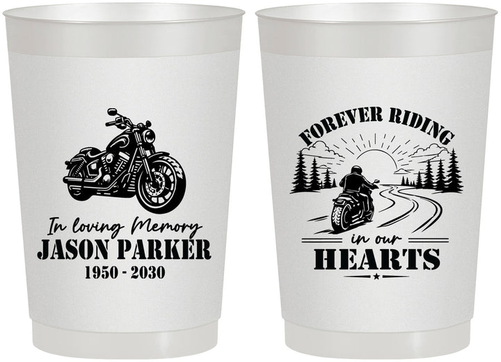Personalized Memorial 22 oz Frosted Cups - Riding In Our Hearts | 310014