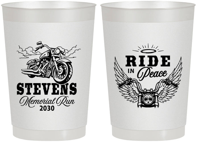 Personalized Memorial 22 oz Frosted Cups - Ride In Peace | 310015