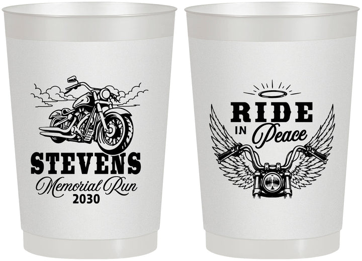 Personalized Memorial 22 oz Frosted Cups - Ride In Peace | 310015