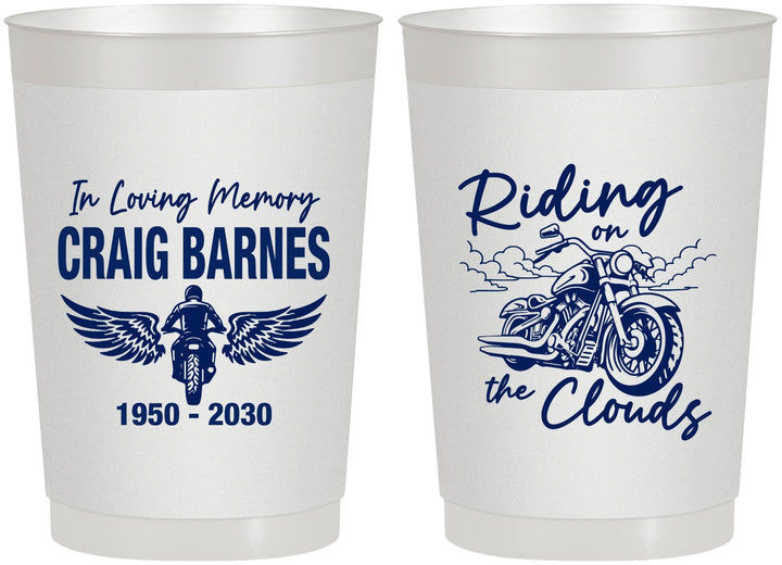 Personalized Memorial 22 oz Frosted Cups - Riding On The Clouds | 310017