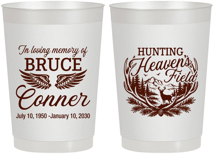 Personalized Memorial 22 oz Frosted Cups - Hunting Heavens Field | 310021