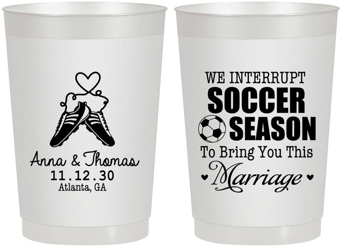 Personalized Wedding 22 oz Frosted Cups - We Interrupt Soccer | 311