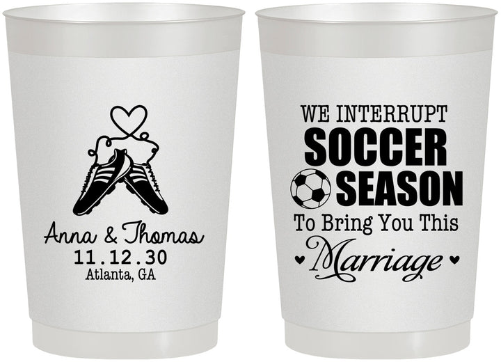 Personalized Wedding 22 oz Frosted Cups - We Interrupt Soccer | 311