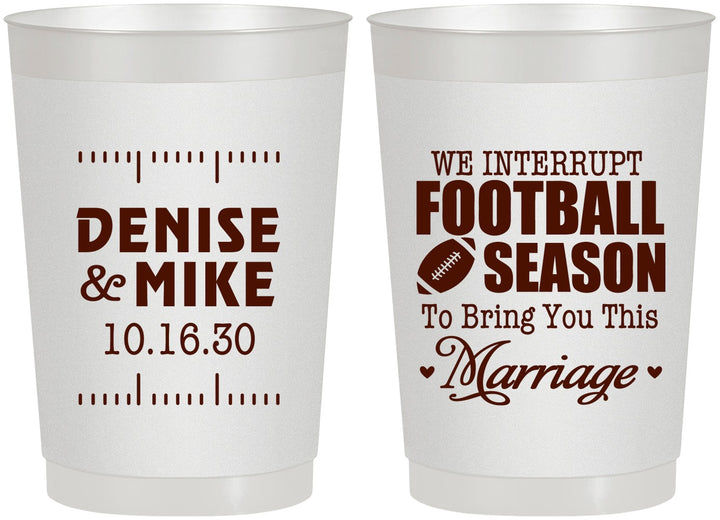 Personalized Wedding 22 oz Frosted Cups - We Interrupt Football | 314