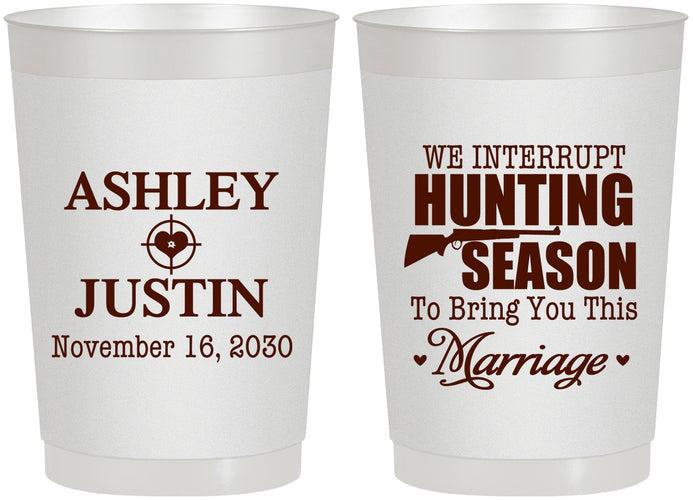 Personalized Wedding 22 oz Frosted Cups - We Interrupt Hunting | 316