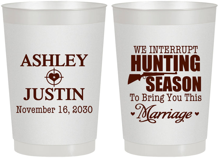 Personalized Wedding 22 oz Frosted Cups - We Interrupt Hunting | 316