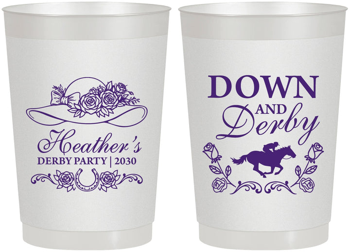 Personalized Derby Day 22 oz Frosted Cups - Down And Derby | 320001