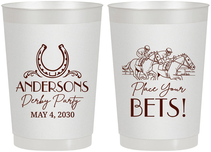 Personalized Derby Day 22 oz Frosted Cups - Place Your Bets | 320003