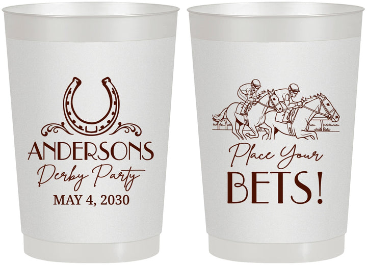 Personalized Derby Day 22 oz Frosted Cups - Place Your Bets | 320003