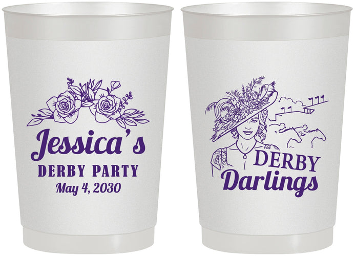 Personalized Derby Day 22 oz Frosted Cups - Derby Darlins | 320004