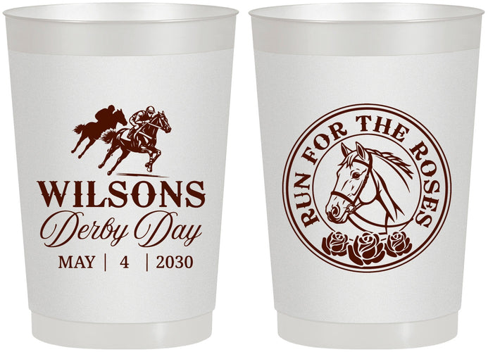 Personalized Derby Day 22 oz Frosted Cups - Run For The Horses | 320006