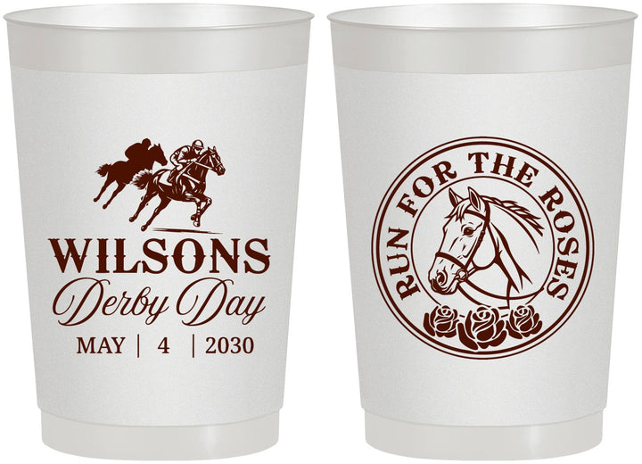 Personalized Derby Day 22 oz Frosted Cups - Run For The Horses | 320006