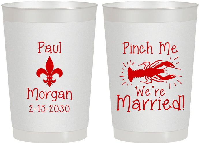 Personalized Wedding 22 oz Frosted Cups - Crawfish Boil | 330