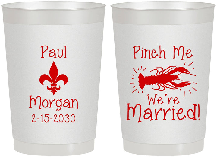 Personalized Wedding 22 oz Frosted Cups - Crawfish Boil | 330