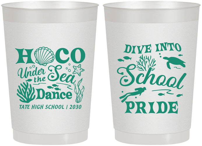 Personalized Homecoming 22 oz Frosted Cups - Hoco Under The Sea | 330000