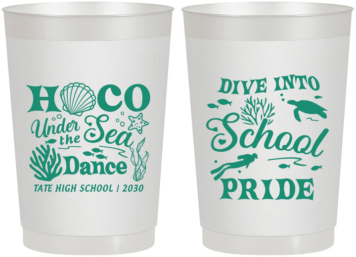 Personalized Homecoming 22 oz Frosted Cups - Hoco Under The Sea | 330000