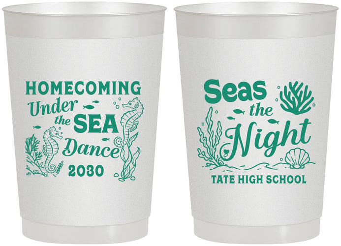 Personalized Homecoming 22 oz Frosted Cups - Under The Sea Dance | 330001
