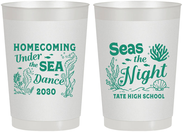 Personalized Homecoming 22 oz Frosted Cups - Under The Sea Dance | 330001
