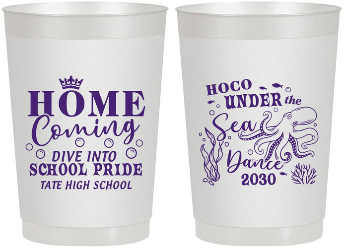 Personalized Homecoming 22 oz Frosted Cups - Under The Sea Dance | 330002