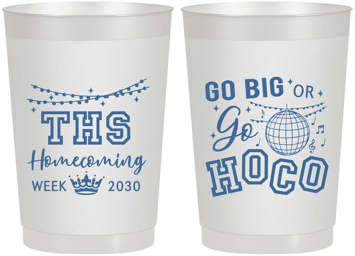 Personalized Homecoming 22 oz Frosted Cups - Big Or Go Hoco | 330004
