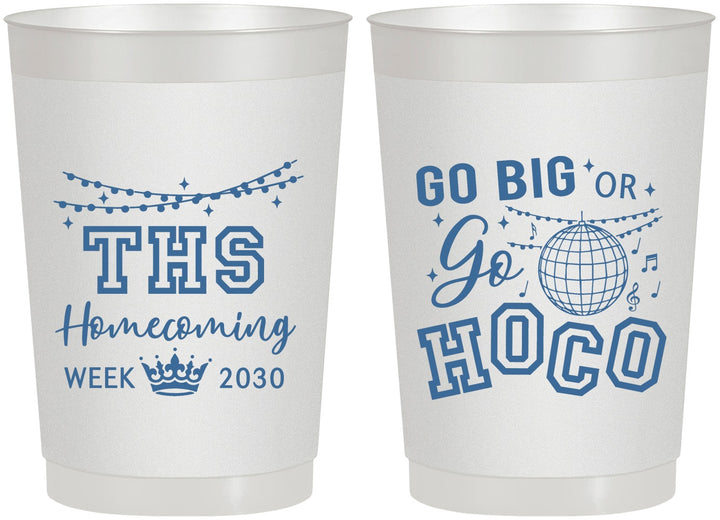Personalized Homecoming 22 oz Frosted Cups - Big Or Go Hoco | 330004