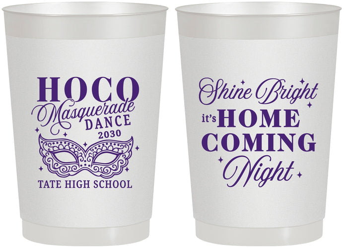 Personalized Homecoming 22 oz Frosted Cups - Hoco Masquerade Dance | 330009