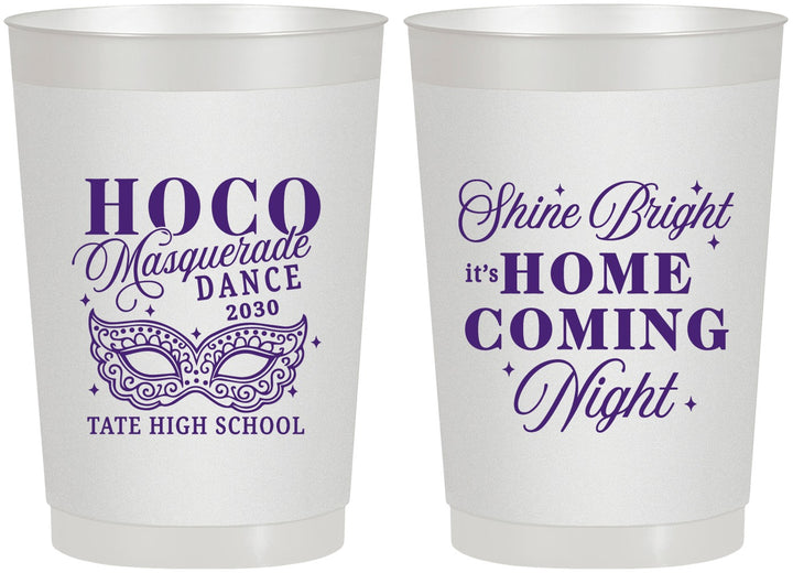 Personalized Homecoming 22 oz Frosted Cups - Hoco Masquerade Dance | 330009