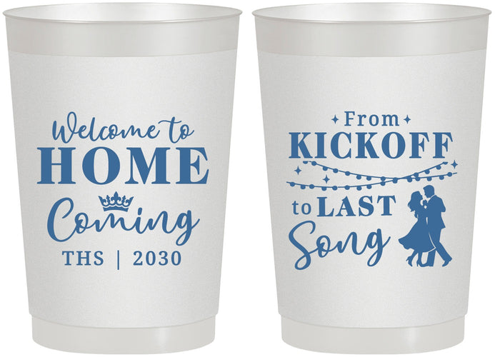 Personalized Homecoming 22 oz Frosted Cups - From Kickoff To Last Song | 330018