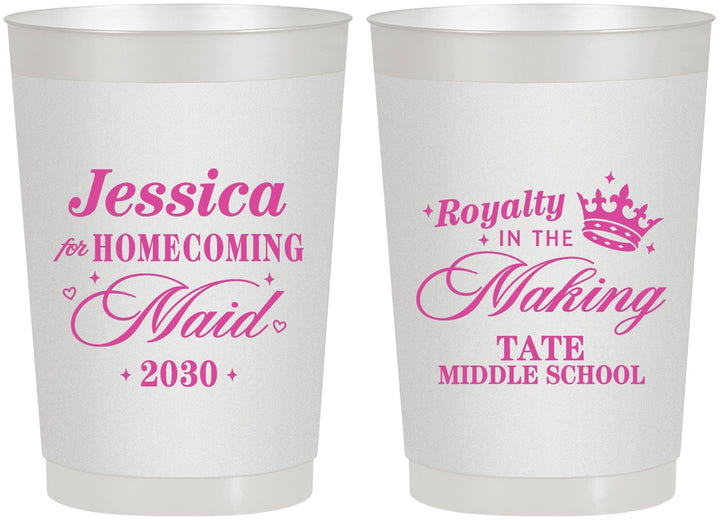 Personalized Homecoming 22 oz Frosted Cups - Hoco Maid Vote | 330029