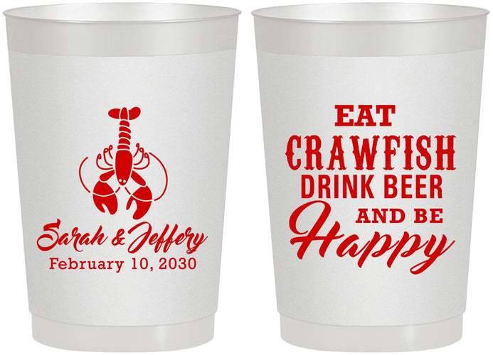 Personalized Wedding 22 oz Frosted Cups - Crawfish Boil | 335