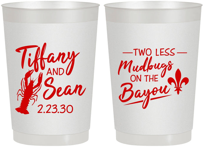 Personalized Wedding 22 oz Frosted Cups - Crawfish Boil Mudbugs | 336