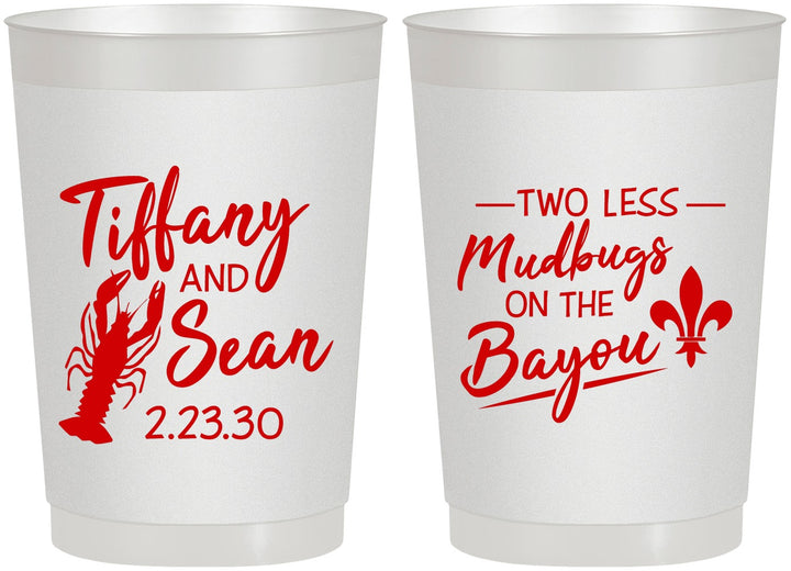 Personalized Wedding 22 oz Frosted Cups - Crawfish Boil Mudbugs | 336