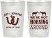 Personalized Wedding 22 oz Frosted Cups - Horseshoe | 340