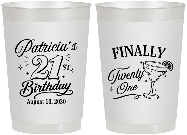 Personalized 21st Birthday 22 oz Frosted Cups - Finally Twenty One | 340008